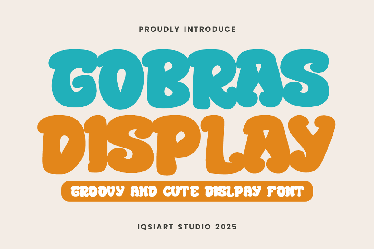 Gobras Display - Groovy Font, a Sans Serif Font by Iqsiart Studio (Photo 1 of 6)