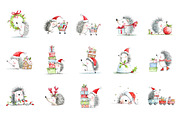 Christmas Hedgehog Clipart, a Seasonal Illustration by Nicolle's Colorful Art (Thumbnail 2 of 7)