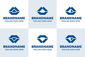 Letter W or M Diamond Logo Set, a Branding & Logo Template by Pray Art Design Studio