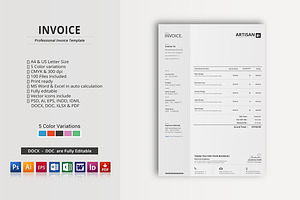 Invoice, a Stationery Template by artisanHR