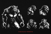10 Bundle Dark Art Warewolf Monster, an Illustration by Morspective (Thumbnail 5 of 7)