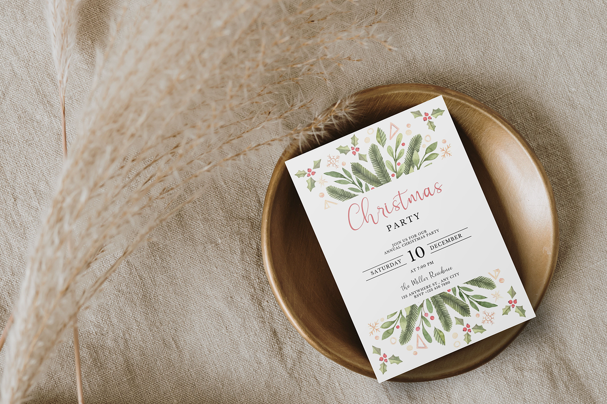 Editable Christmas Invitations, an Invitation Template by ForeverPrint (Photo 8 of 8)