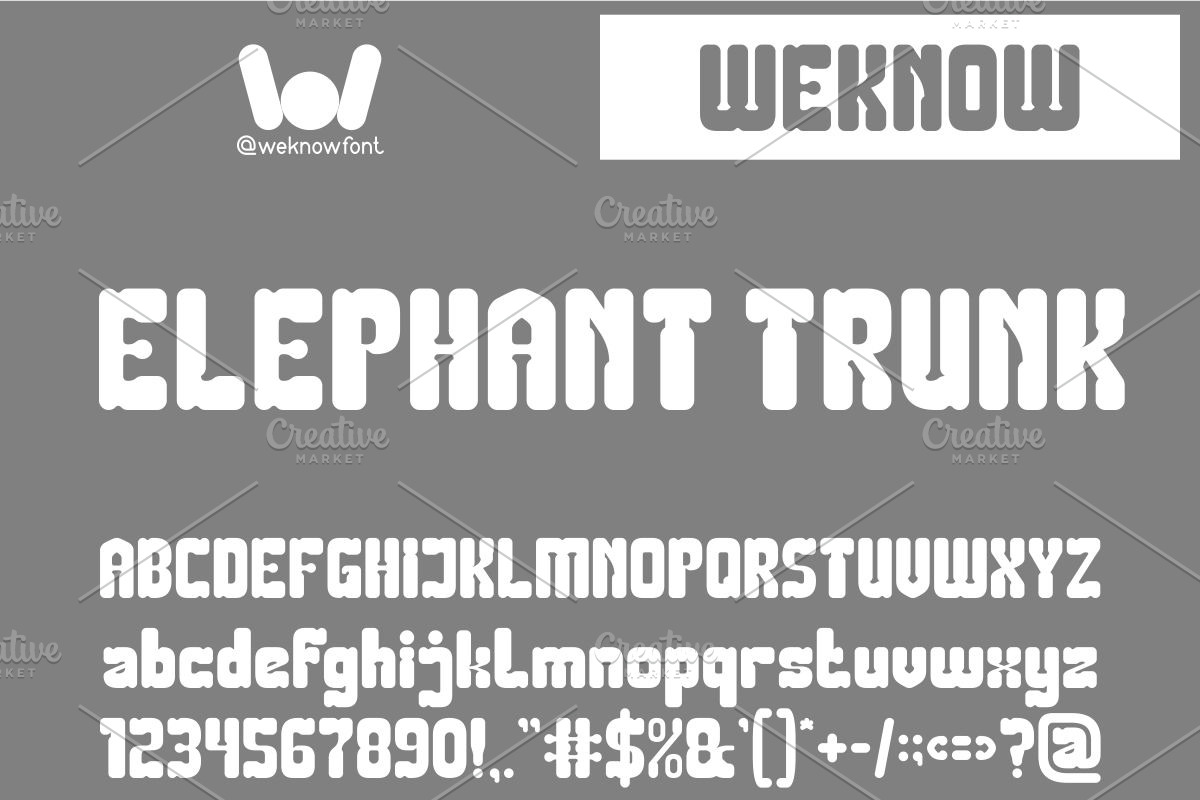 Elephant Trunk font, a Font by weknow (Photo 1 of 8)