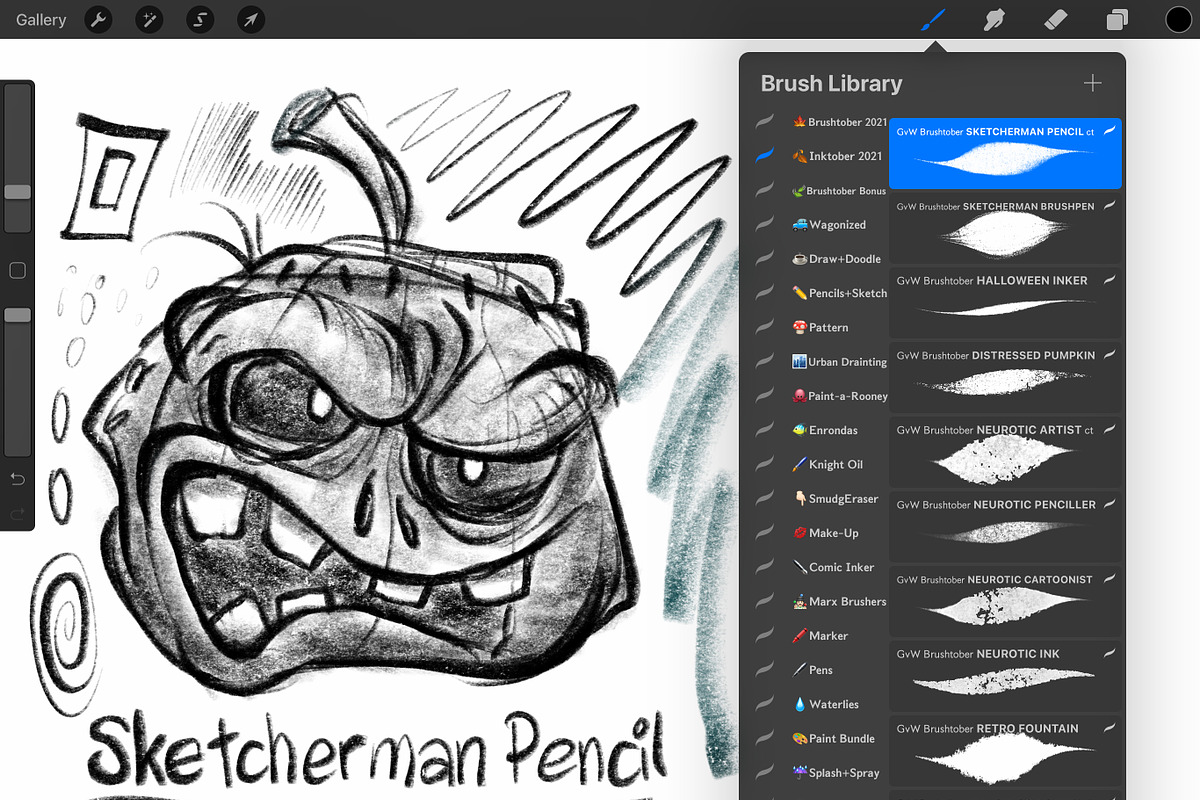 Georg's BrushTober 150+ Brushes Pack, a Brush Add-On by Georg's Procreate Brushes (Photo 6 of 21)