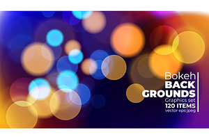 Bokeh Backgrounds Graphics Set