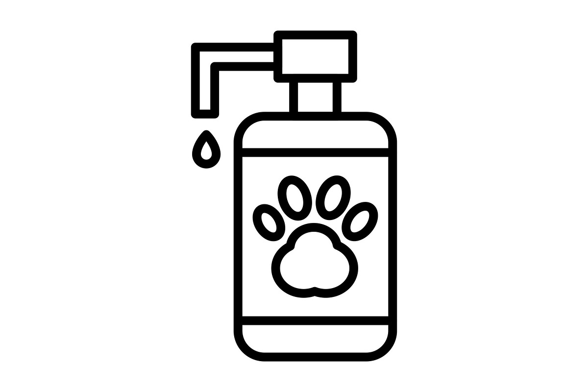 Pet Shampoo Line Icon, an Icon by Pexelpy