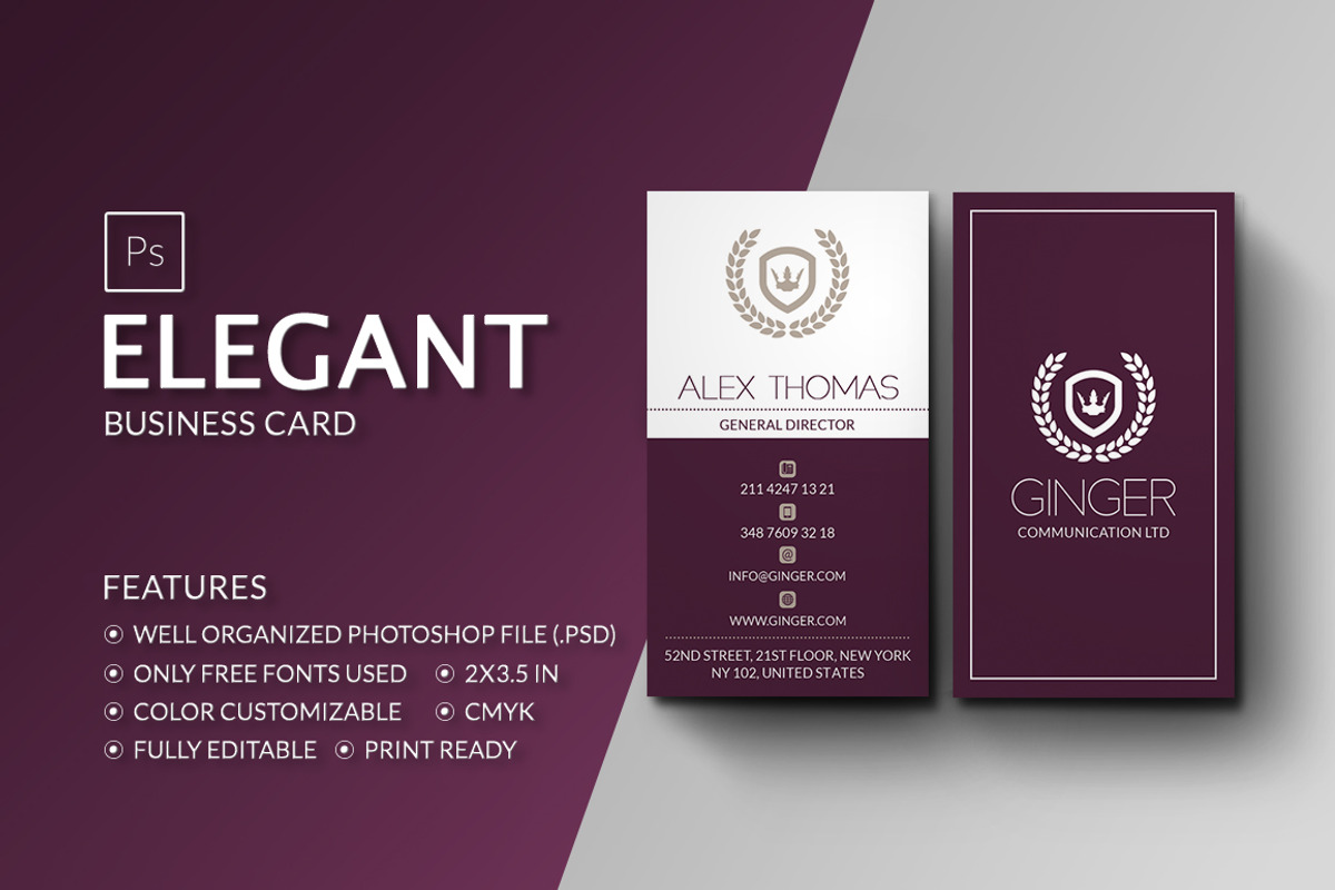 Elegant Business Card, a Business Card Template by Marvel (Photo 1 of 6)