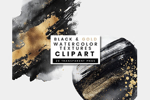 Black And Gold Watercolor Texture