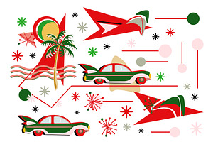 Retro Christmas Holiday Drive, a Graphic by Sharon Schwalbe