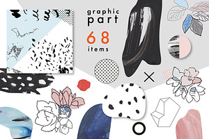 Graphic part. 68 items PNG + ai