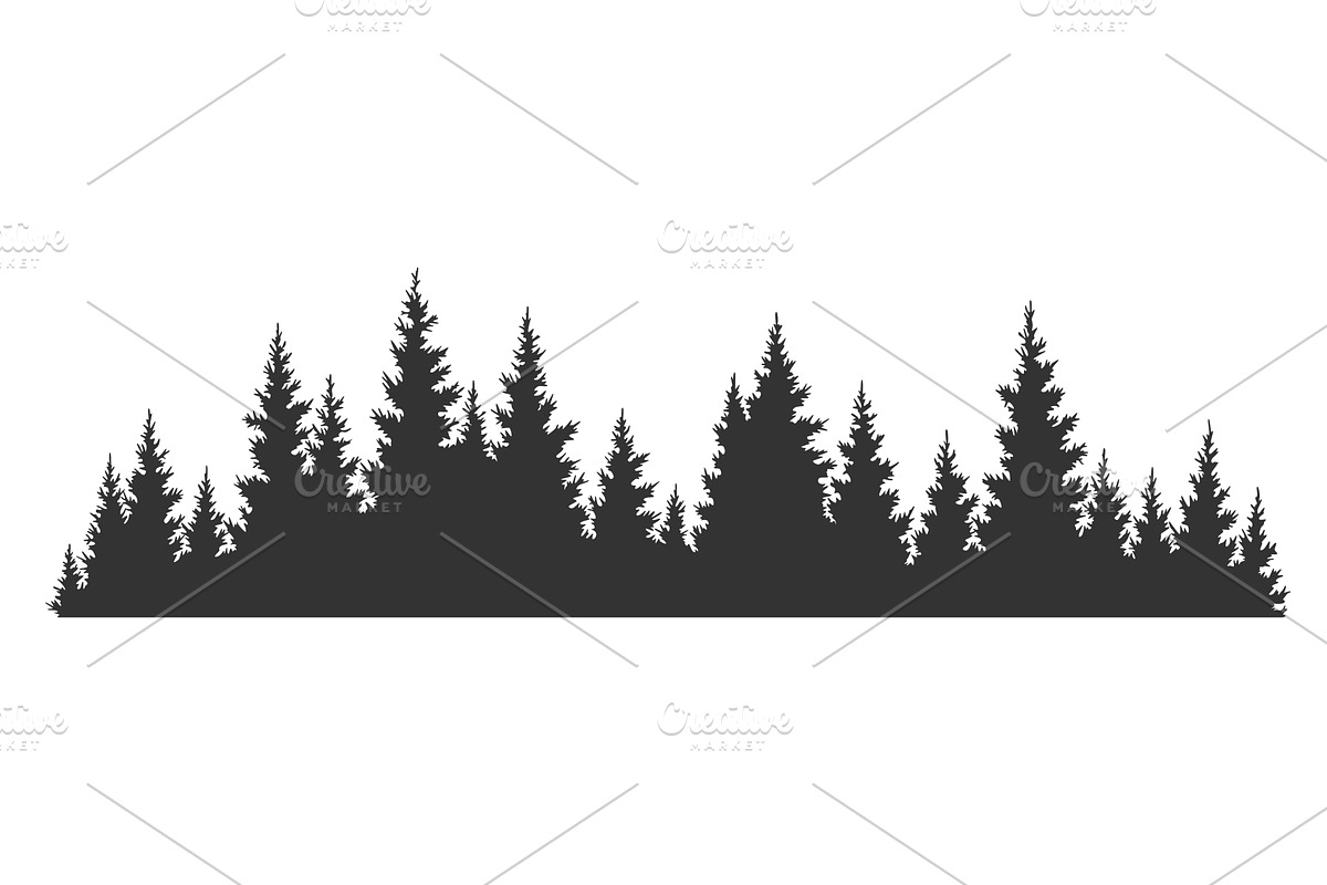 Fir trees silhouette, an Illustration by Things for designers