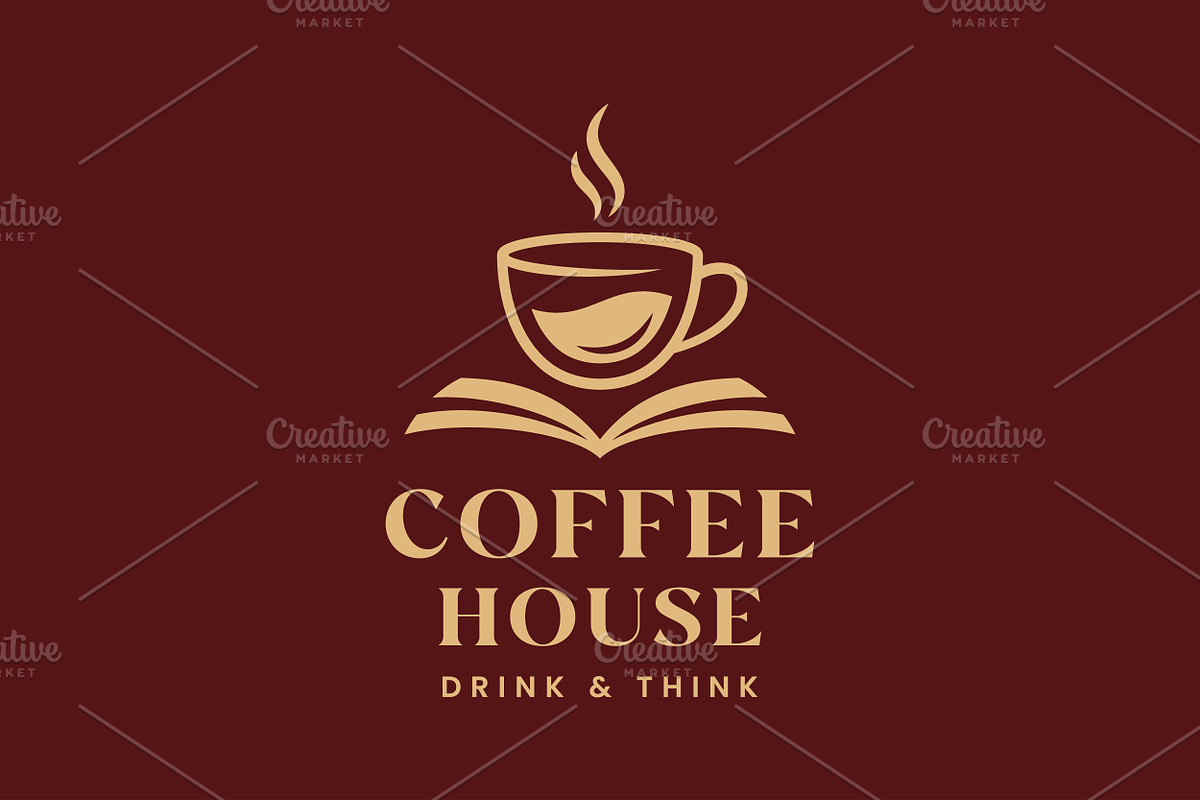 Coffee Cup Logo, Coffee And Book, an Object Illustration by PushLogo (Photo 2 of 3)