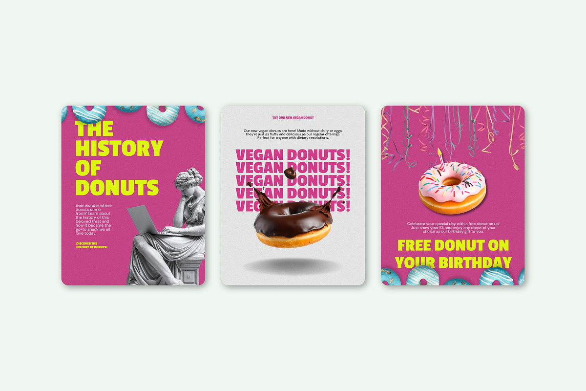 Canva Bakery & Donut Instagram Kit, a Design Template by SecondBrain Store (Photo 4 of 10)