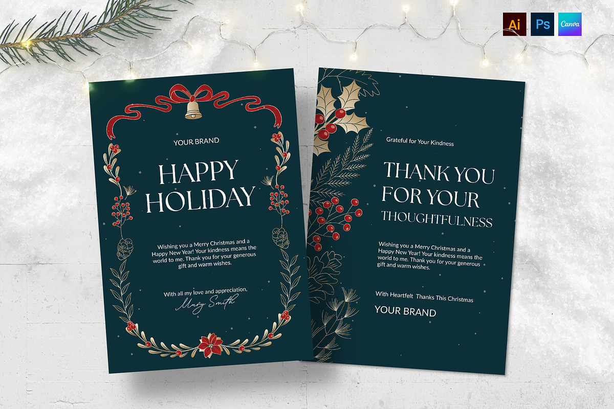 Christmas Card Template, a Flyer Template by BrandPacks (Photo 2 of 5)