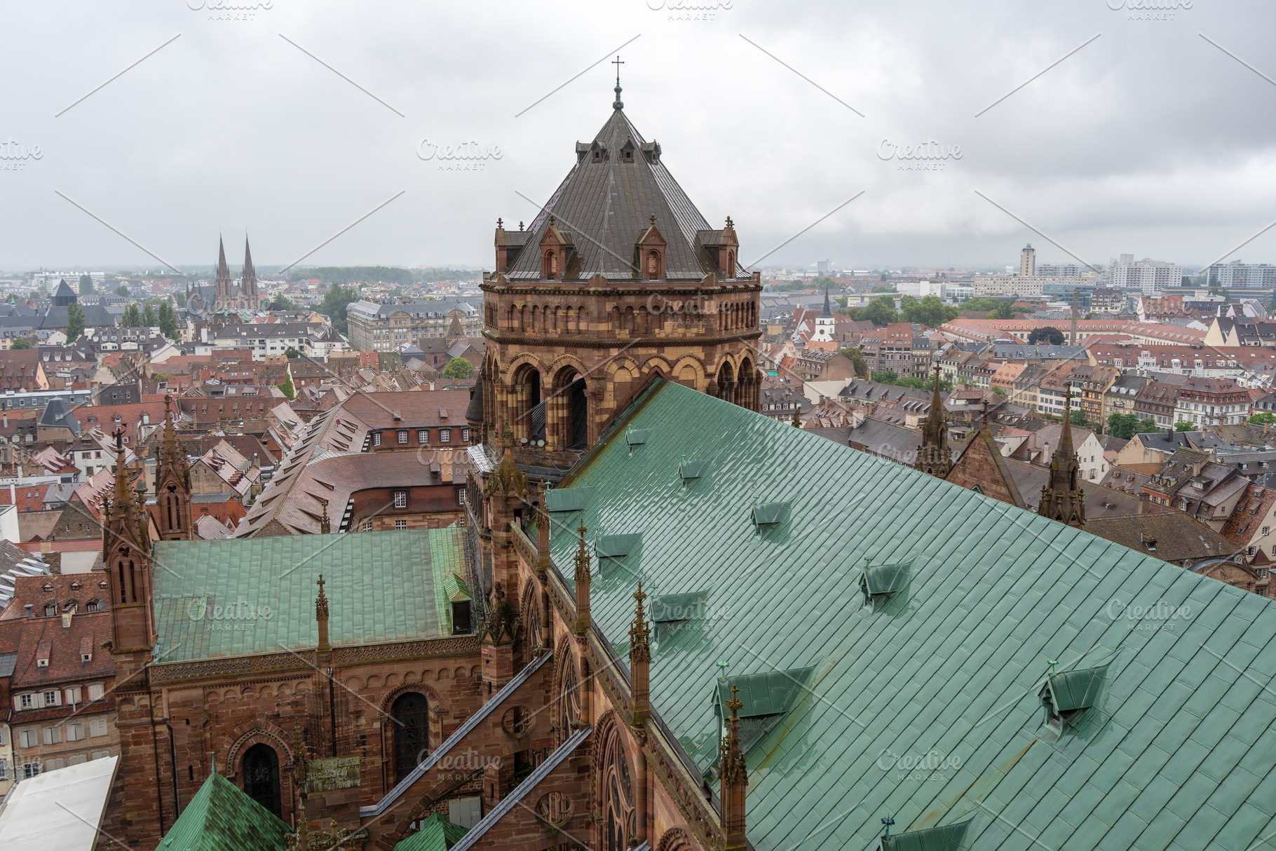Roof and flying buttresses of Strasbourg Cathedral in France, an Architecture Photo by GoodGoods
