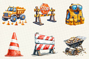 Watercolor Construction Clipart, an Illustration by OK Design (Thumbnail 5 of 5)