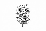 Flower Outline Art Printable Pack, an Illustration by BIPLOB EXPERT (Thumbnail 9 of 9)