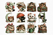 Whimsical Peeking Cat Clipart, a Seasonal Illustration by Craft Nest (Thumbnail 6 of 10)