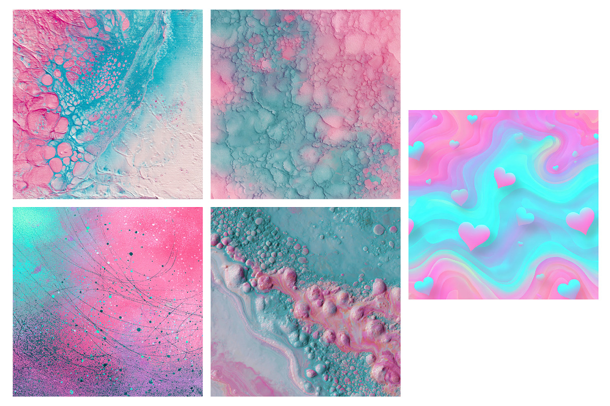 Pink And Blue Abstract Digital Paper, a Texture Illustration by RobertsArt (Photo 3 of 6)