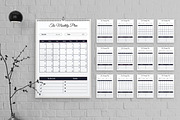 Monthly Planner Template, a Stationery Template by MightyDesign (Thumbnail 1 of 7)