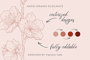Cherry Blossoms Floral Art, a Decorative Illustration by Pigment Café (Thumbnail 6 of 6)