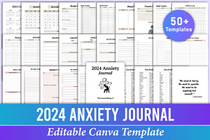 2024 Anxiety Journal Canva Templates