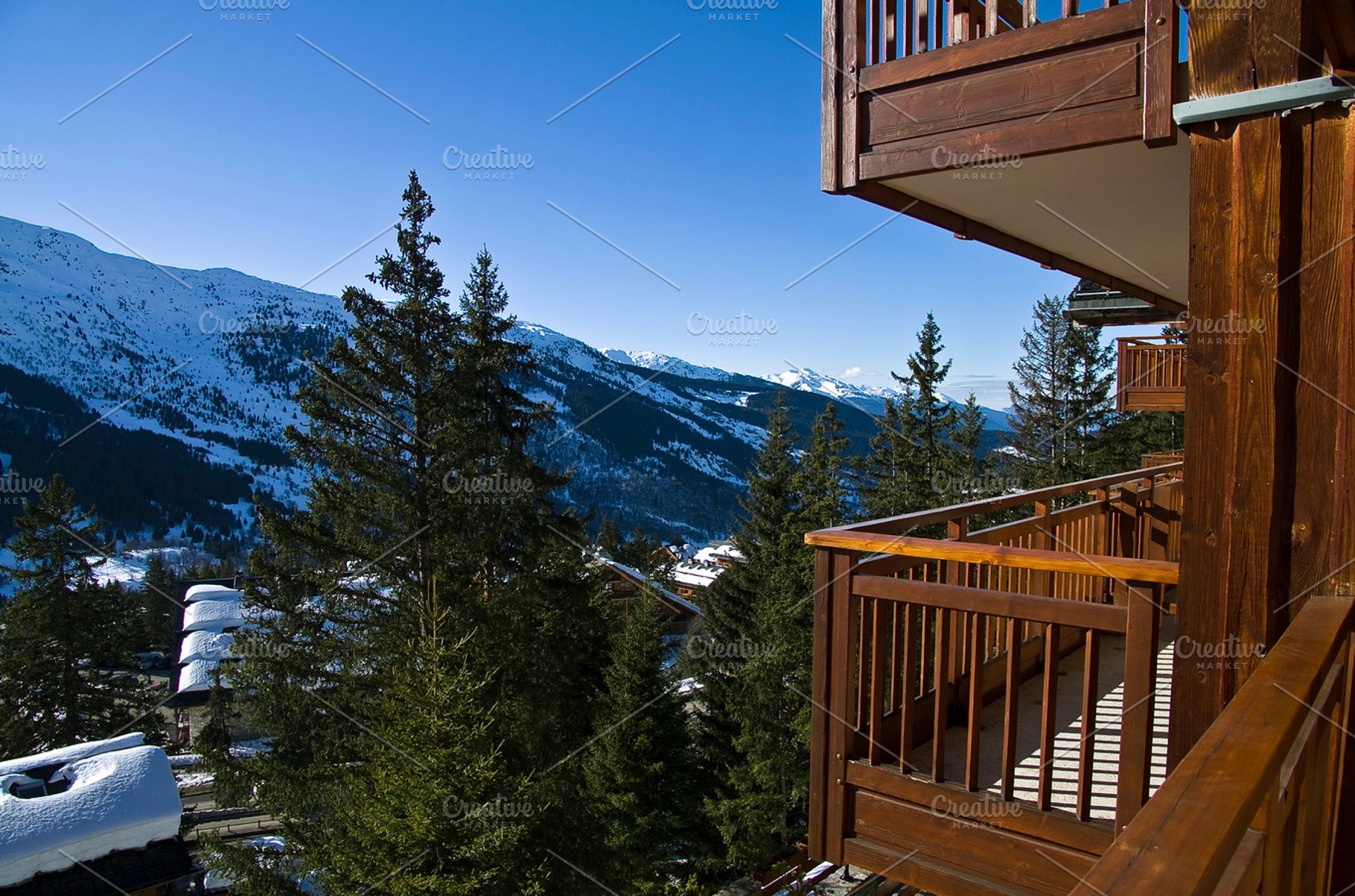 View from the balcony in ski resort featuring alpine, alps, and balcony, a Nature Photo by possum