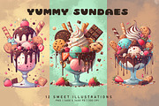 Yummy Sundaes, a Food Illustration by Digital Art Creations (Thumbnail 2 of 9)