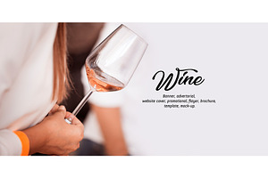 Rose Wine Glass - Banner Vector 012
