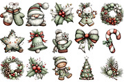 Whimsical Christmas Clipart, an Illustration by Pixels.Craft (Thumbnail 5 of 6)