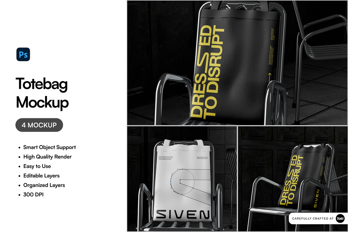 Totebag Mockup, a Merchandise Mockup by SLAB! Design (Photo 1 of 6)