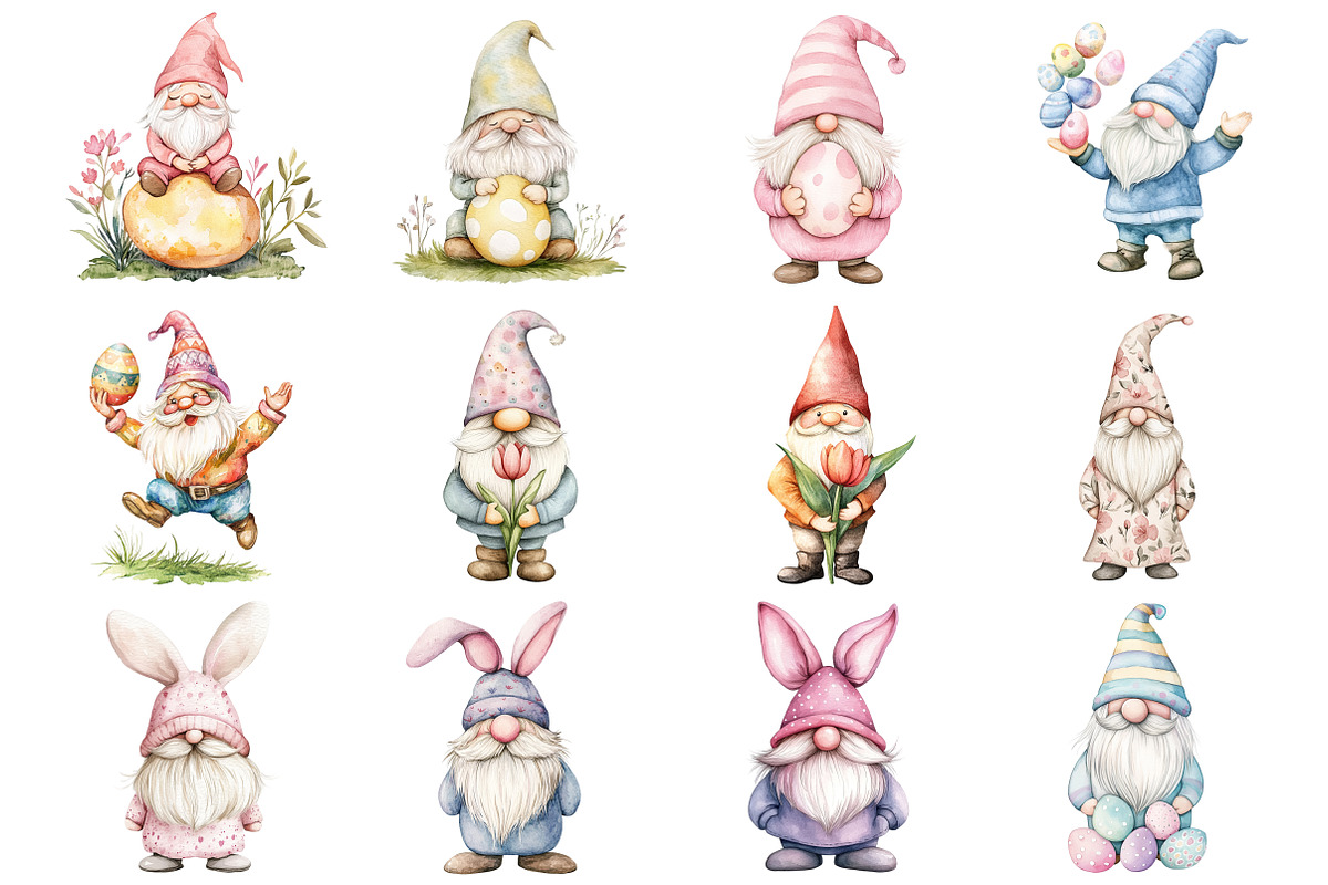 Easter Gnomes Clipart, an Illustration by Design Market (Photo 3 of 5)