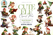 Cute Elf Clipart, Christmas Elf PNG, a Sport Illustration by BrushstrokeArtGB (Thumbnail 1 of 9)