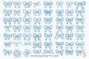 Hand Drawn Doodle Bow Clipart, an Illustration by Printable Pretty Studio (Thumbnail 4 of 6)
