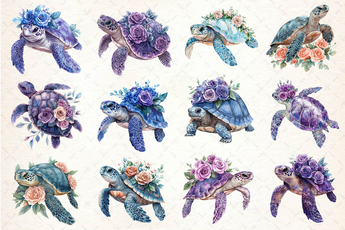 Beautiful Sea Turtles Clipart Bundle, an Illustration by Dream Creation (Photo 2 of 4)