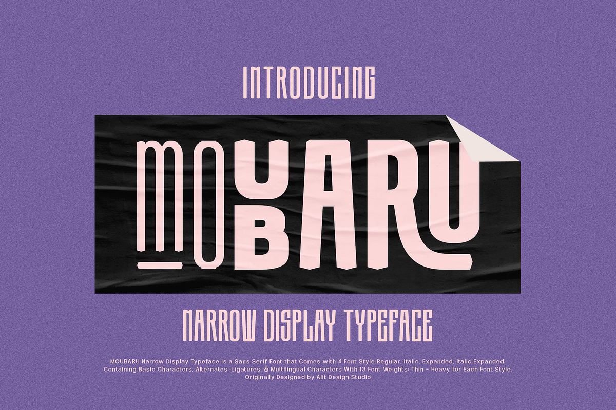 MOUBARU Typeface, a Sans Serif Font by alit design (Photo 1 of 17)