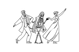 allegory danse macabre vector, a Person Illustration by pikepicture