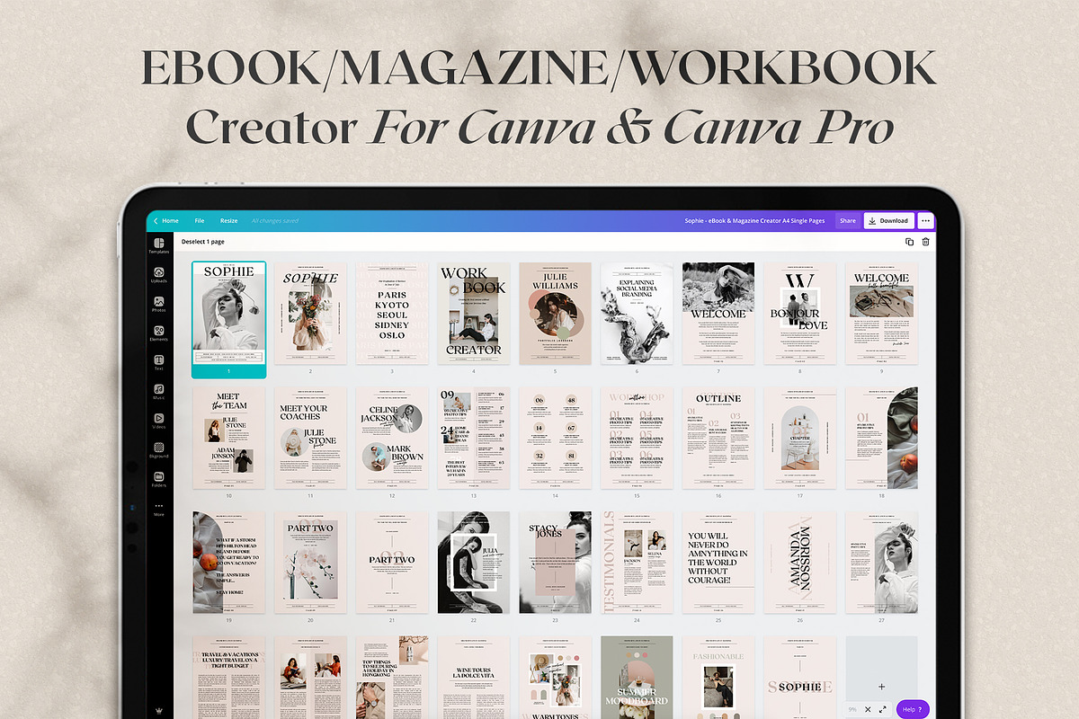 Sophie CANVA eBook/Magazine Creator, a Magazine Template by SilverStag Type Foundry (Photo 2 of 26)