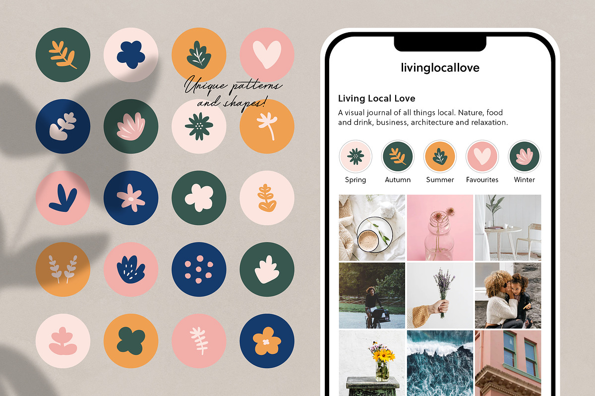 Instagram Highlight Covers Floral, a Social Media Template by Geometrica Bureau (Photo 2 of 6)