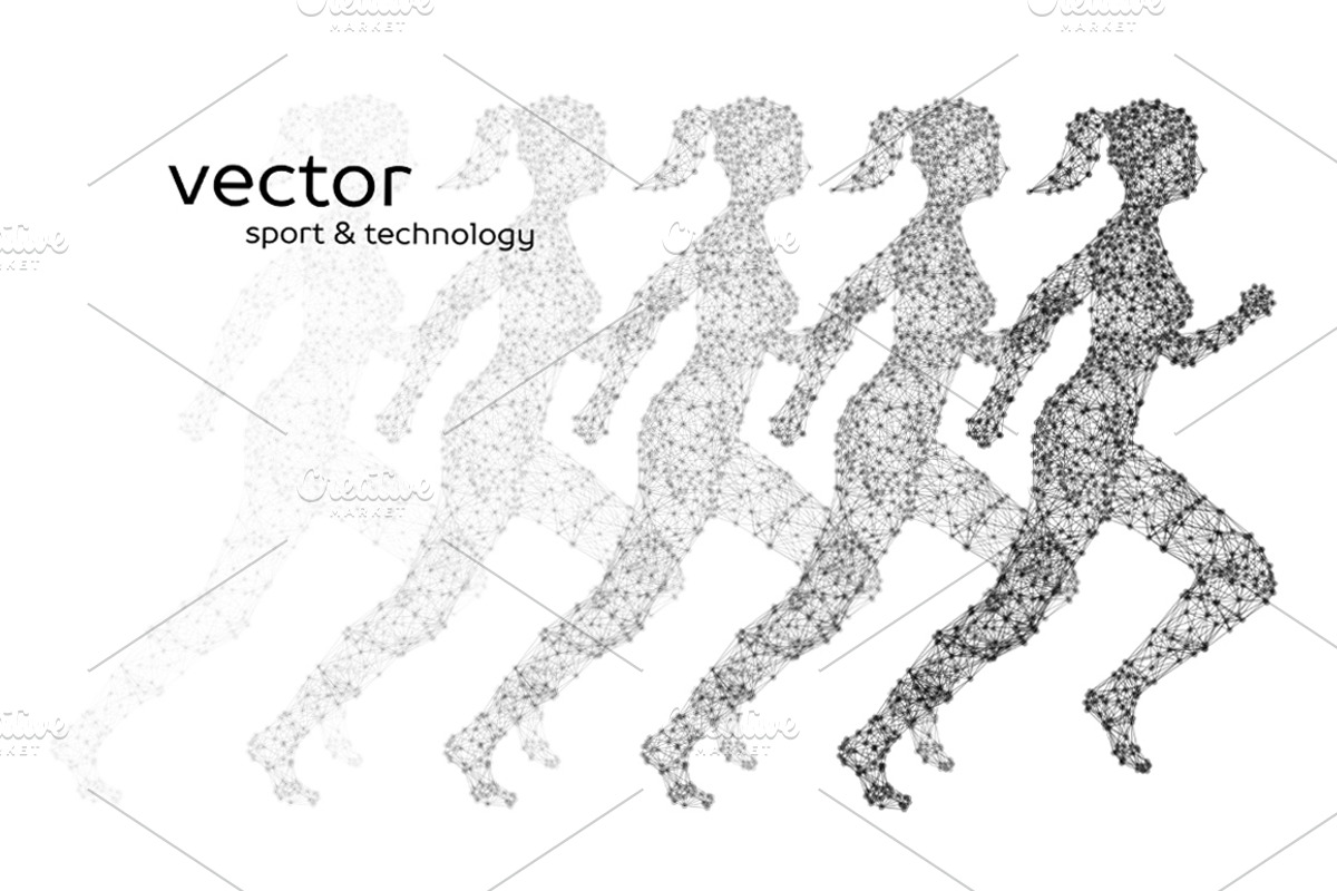 Vector illustration of running woman, a Technology Illustration by Julvil (Photo 4 of 4)