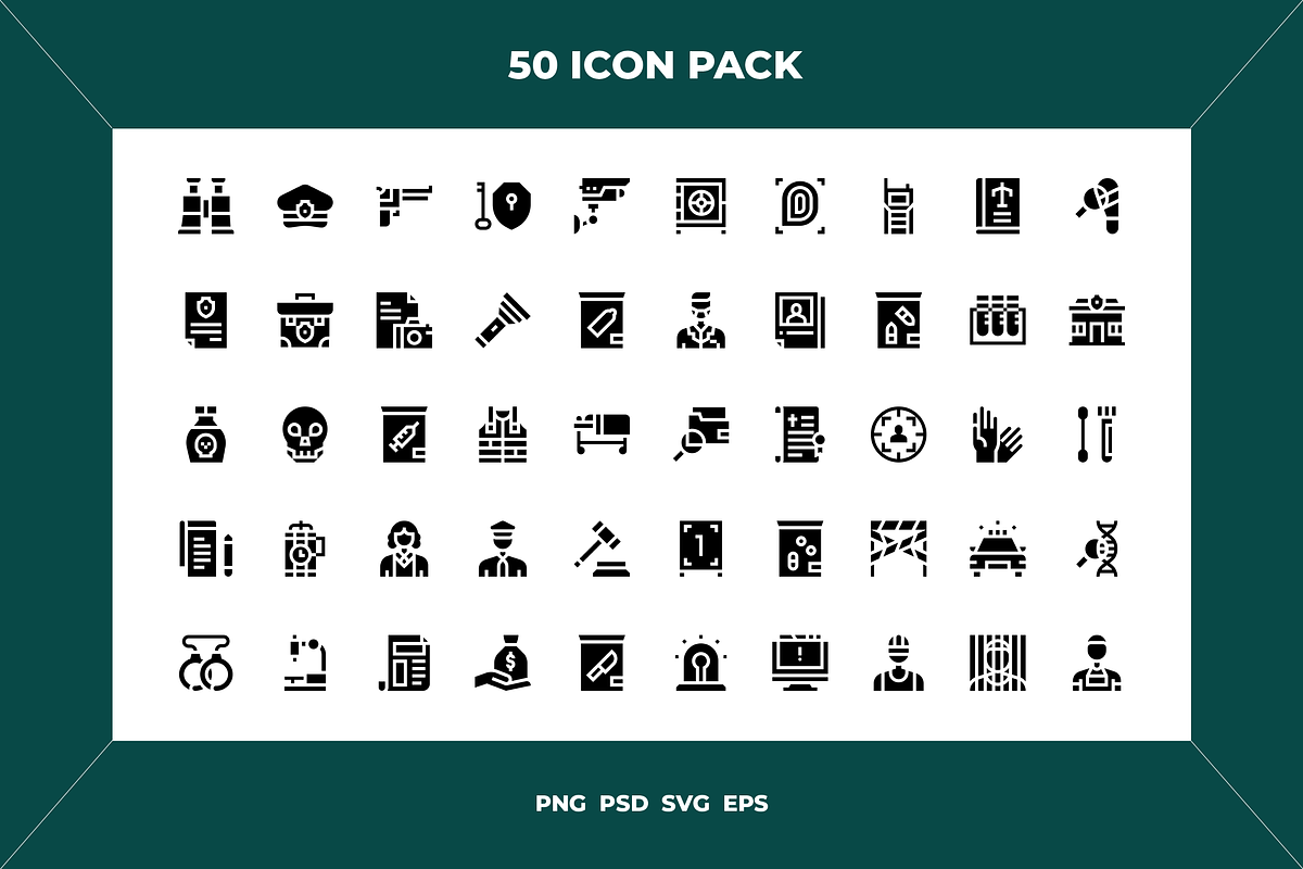 Crime icons, an Outline Icon by Wencory (Photo 1 of 2)