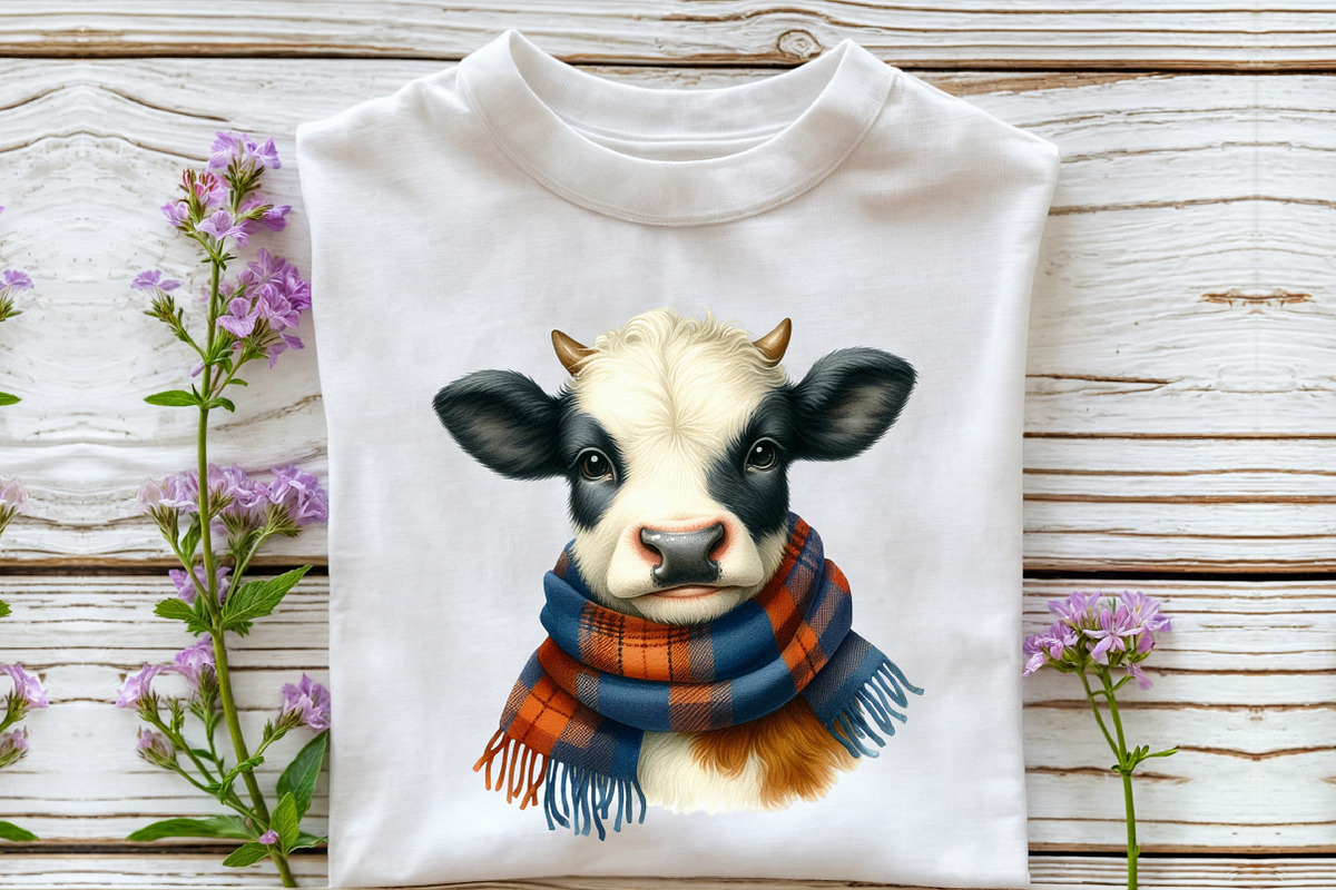 Watercolor Autumn Cow Clipart, an Illustration by Rose Art (Photo 5 of 7)
