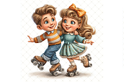 Roller Skating Couple Clipart JPG, a Person Illustration by Memories By Lea (Thumbnail 16 of 18)