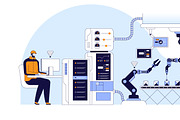 Robotics in Industrial Automation, a Technology Illustration by IcoMaker (Thumbnail 2 of 21)