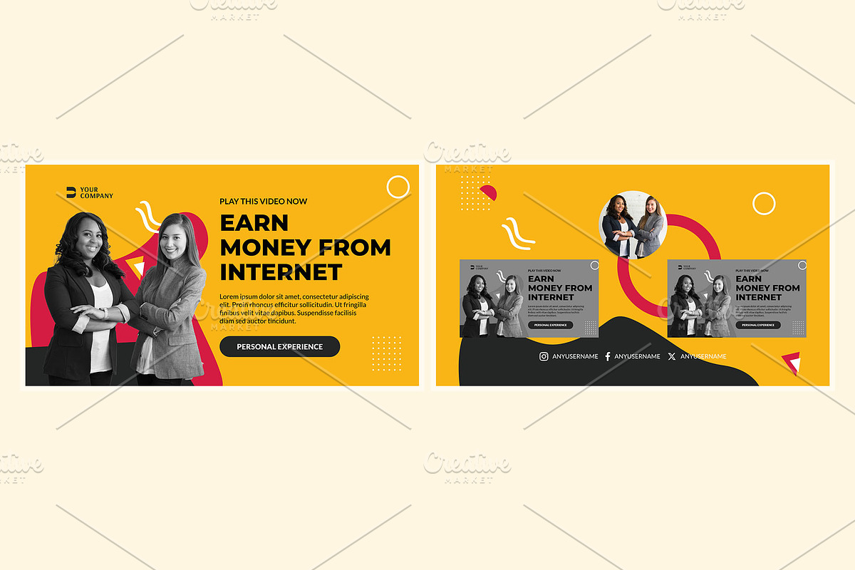 Youtube Thumbnail Cover, a Social Media Template by hekenostudio (Photo 2 of 4)