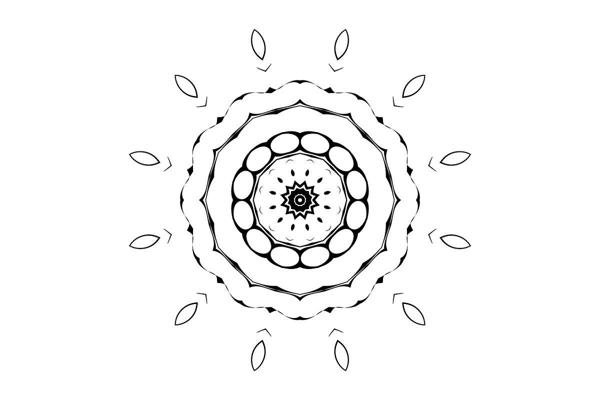 Black and White Mandala Patterns Set, a Decorative Illustration by NJ Himel (Photo 24 of 101)