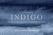 Indigo Watercolor Backgrounds, a Texture Graphic by Tidemuse (Thumbnail 1 of 4)