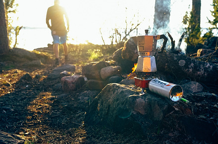 Coffee making in a forest