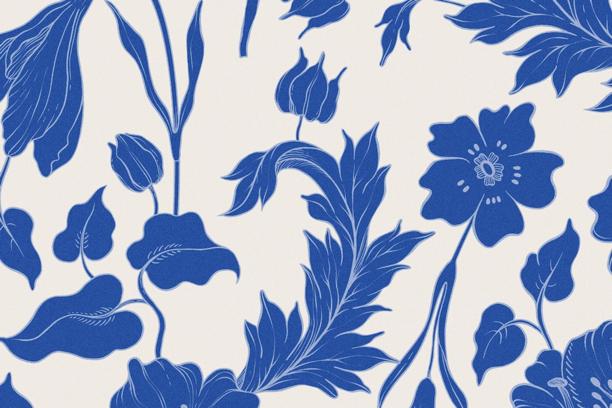 Vintage Blue Floral Seamless Pattern, a Pattern Graphic by likorbut (Photo 13 of 13)