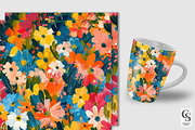 Painterly Flowers Seamless Patterns, a Pattern Graphic by Creative Store (Thumbnail 3 of 5)